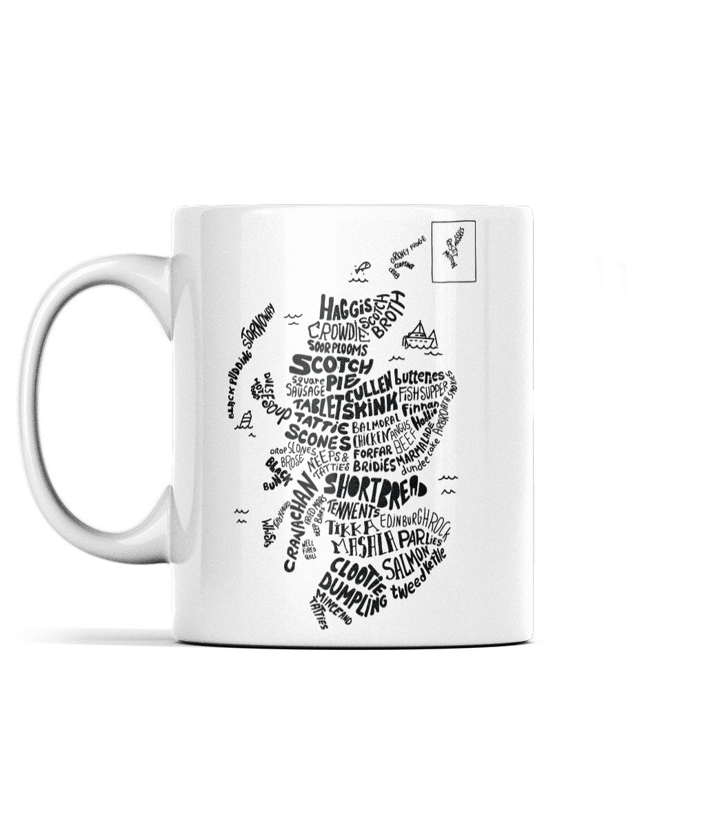 Scottish Food Map Mug - Black