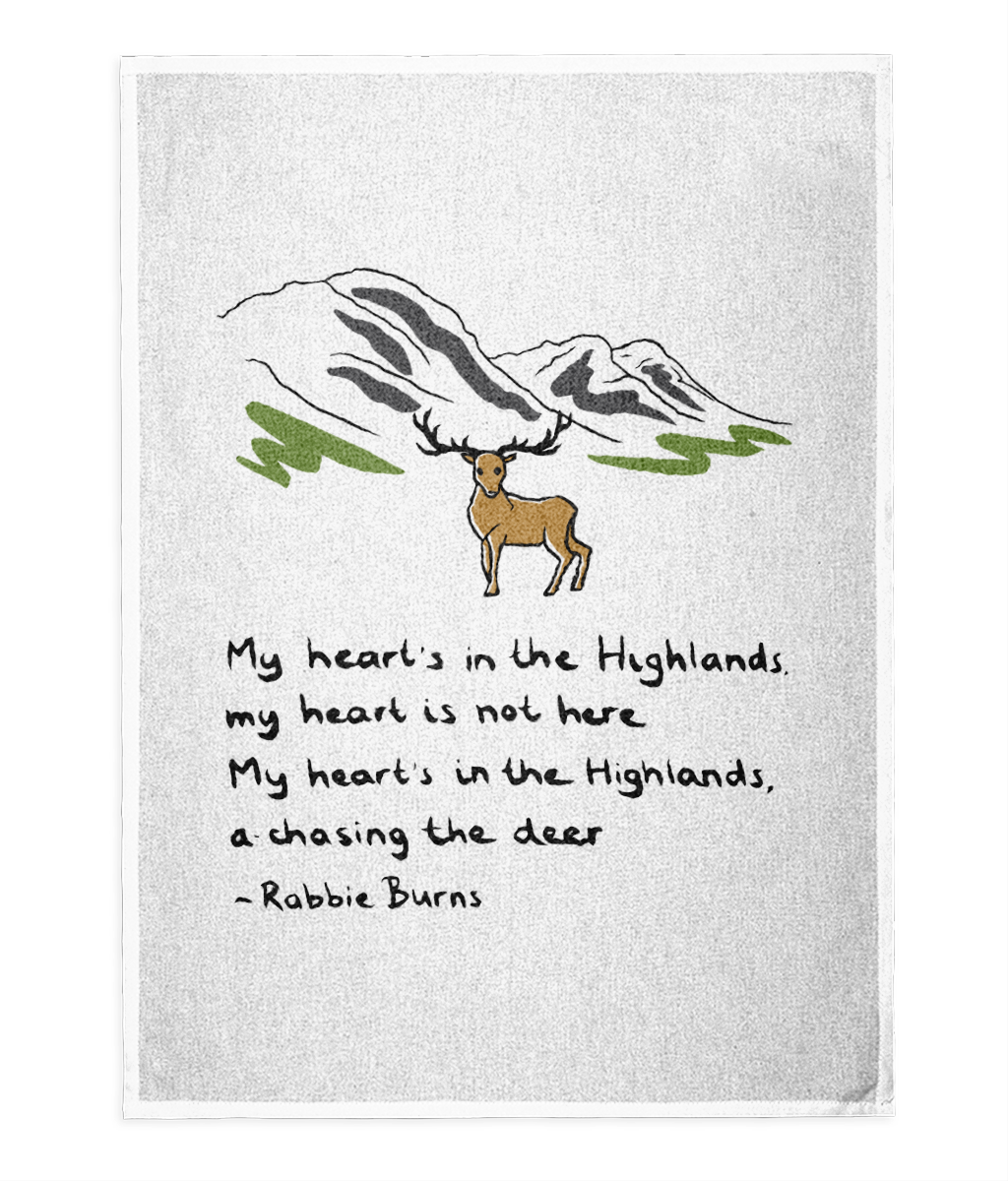 Heart's in the Highlands - Glen Coe - Tea Towel