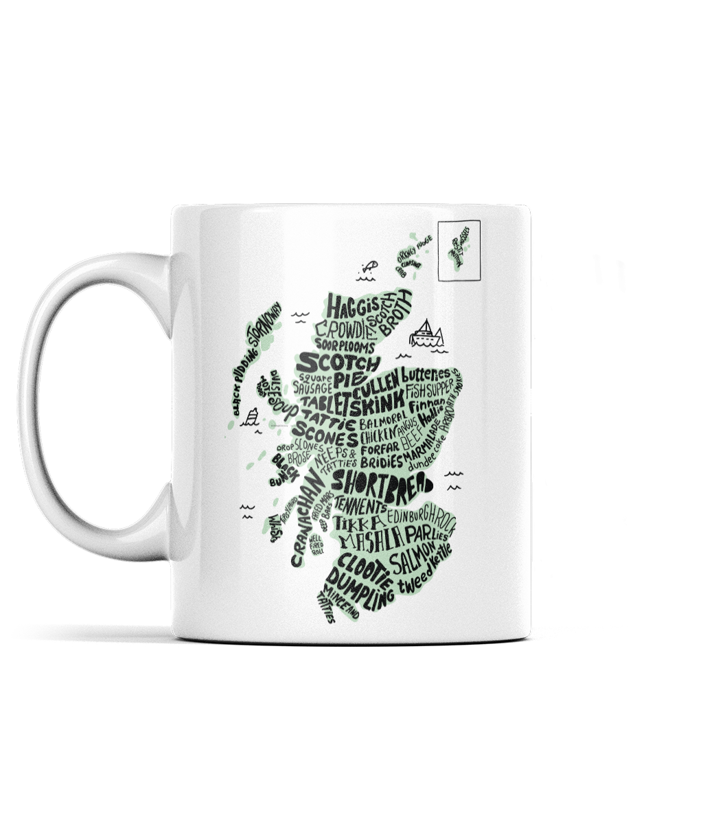 Scottish Food Map Mug - Green