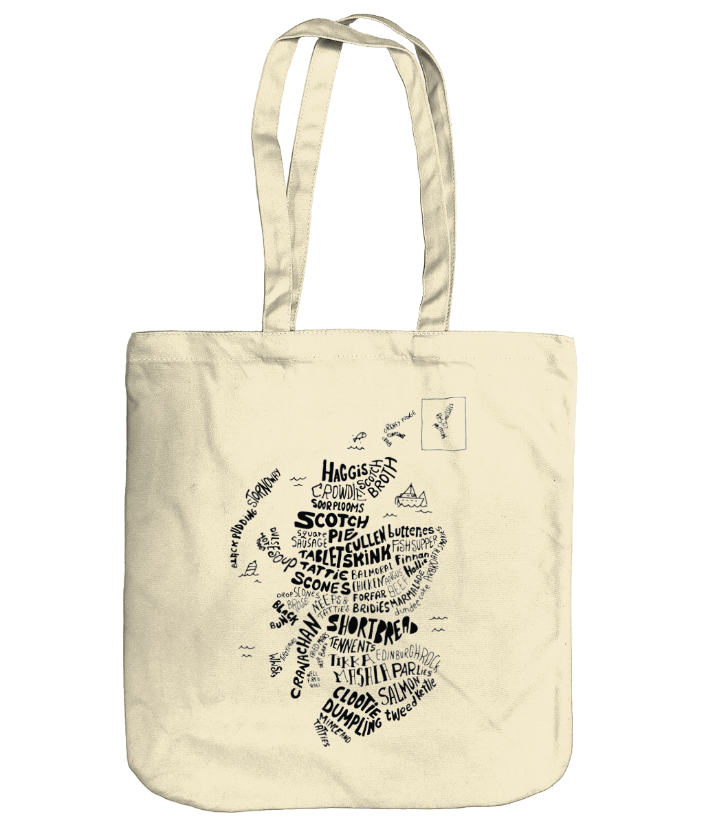 Scottish Food Map Organic Tote Bag