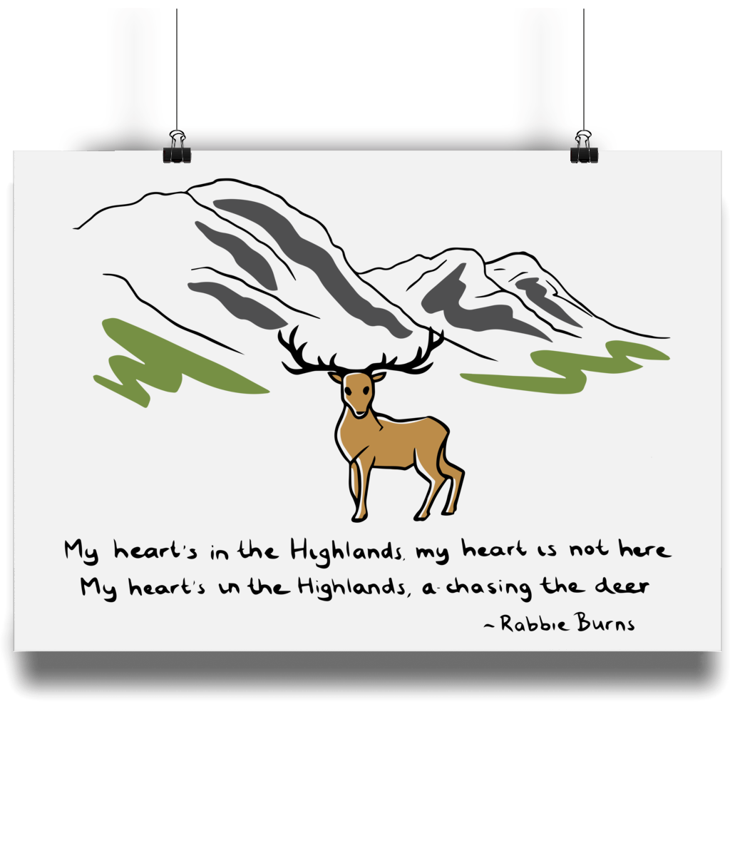 My Hearts in the Highlands Quote Print