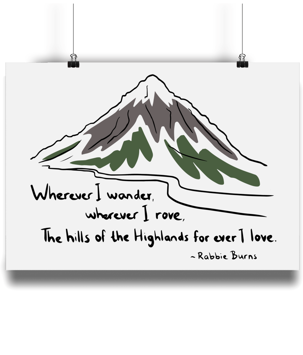 Wherever I Wander Quote Print
