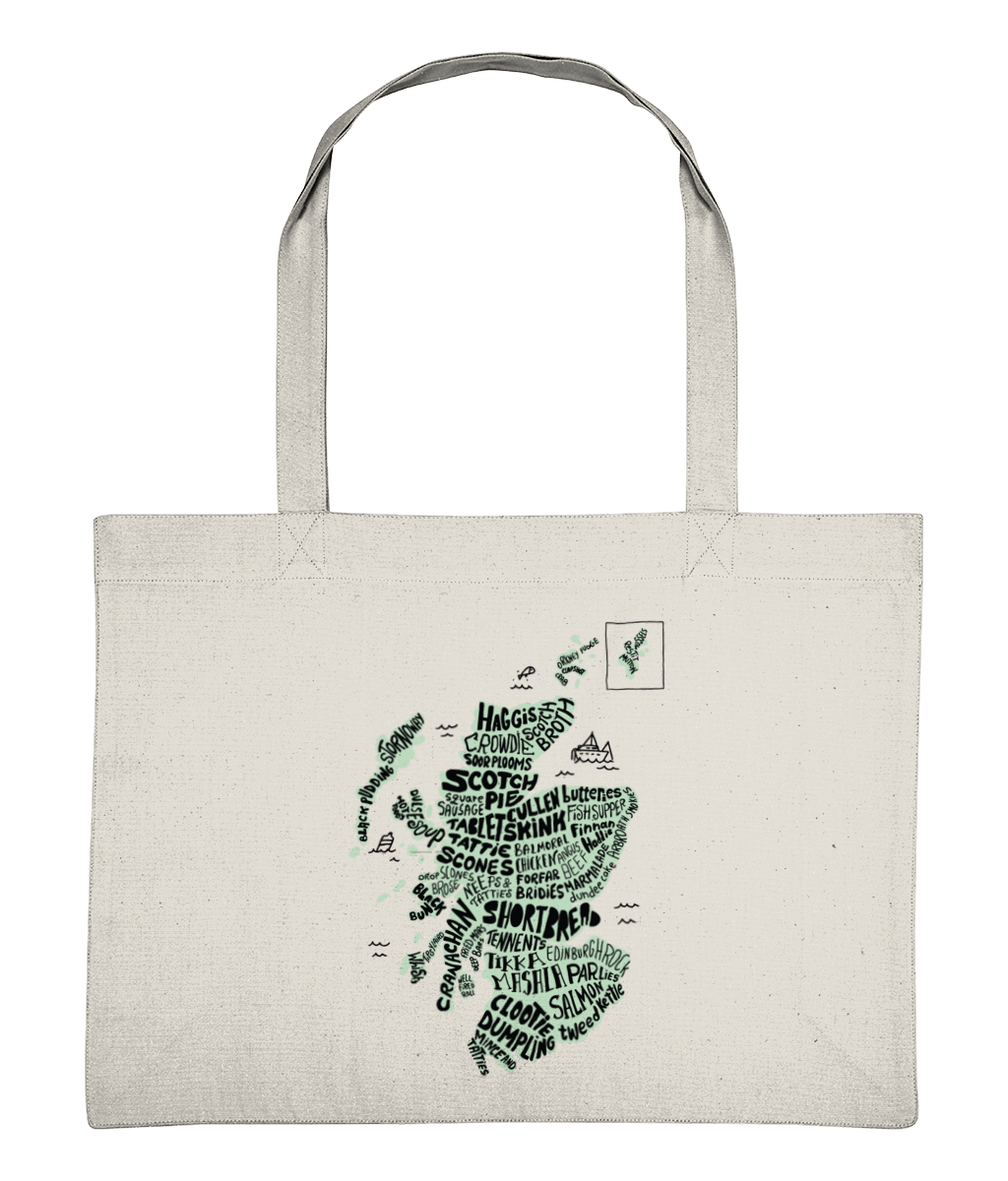 Scottish Food Map Shopping Bag - Green
